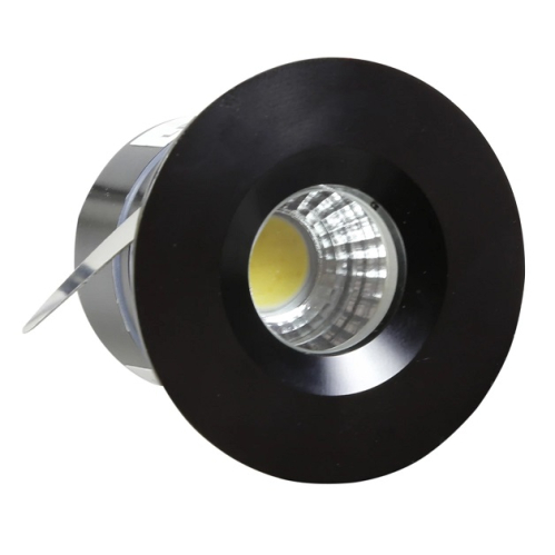 Obrázok pre Led Bodové kruhové svietidlo Spotlight čierne pevné 3W/240lm, 48mm, Studená biela