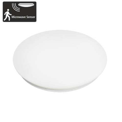 Obrázok pre LED Ceiling vodeodolný kruhový biely 12W/1200lm 260mm , IP44 , s mikrovlnným senzorom , Neutrálna biela