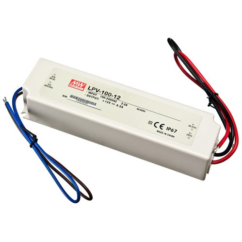 Obrázok pre Mean Well Vodeodolný napájací zdroj pre Led pásy - 12V/100W , IP67