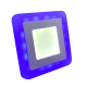 Obrázok pre Led Panel štvorcový modro biely 3+3W/240+240lm 105mm Studená biela s modrou svietiacou obrubou