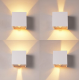 Obrázok pre Nástenné vonkajšie svietidlo biele WallLamp 7W , 2xCOB , IP65 , Studená biela s PIR senzorom a nastaviteľným uhlom svietenia