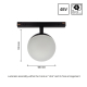 Obrázok pre LED svietidlo GLOBE pre koľajnicový SYSTEM SHIFT čierne, 5W/550lm, Teplá biela